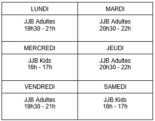 planning du club version mobile